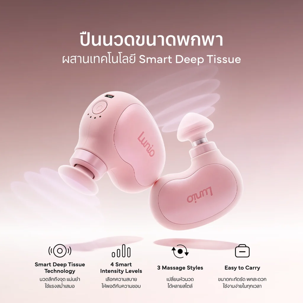 Lunio Mini Massage Gun ปืนนวดกล้ามเนื้อขนาดเล็ก ภาพที่ 2